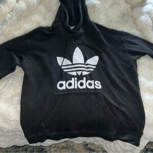 Adidas Charcoal Hoodie with White Emblem 1X